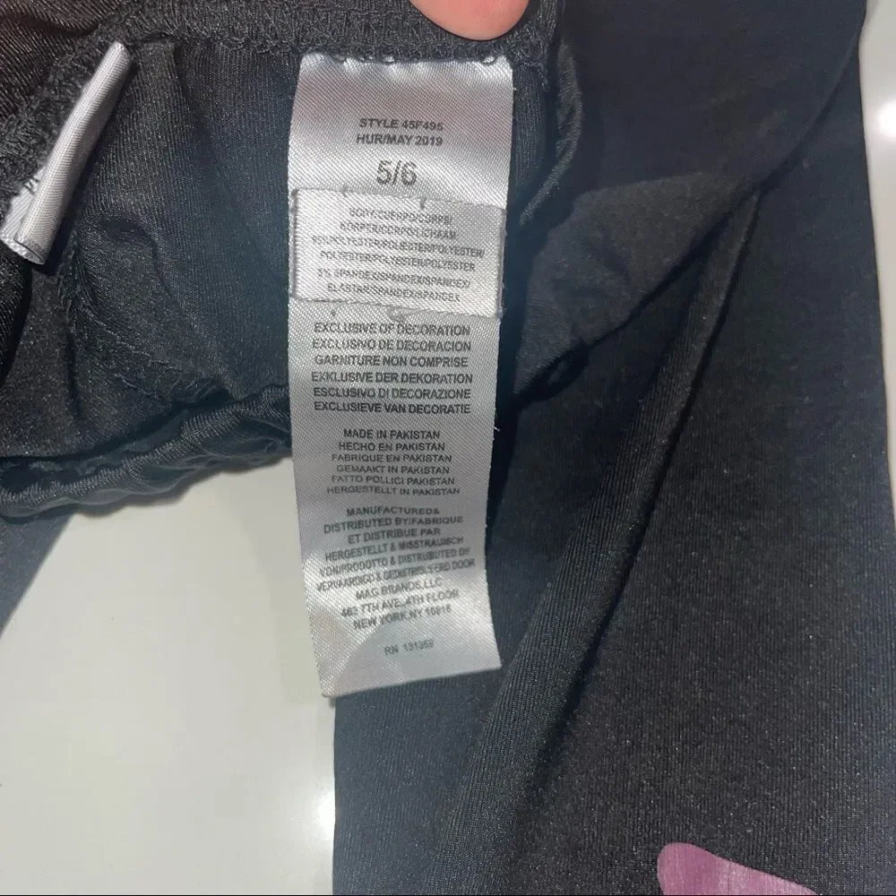 Fila Black Leggings with Purple Logo - Size 5/6‎
